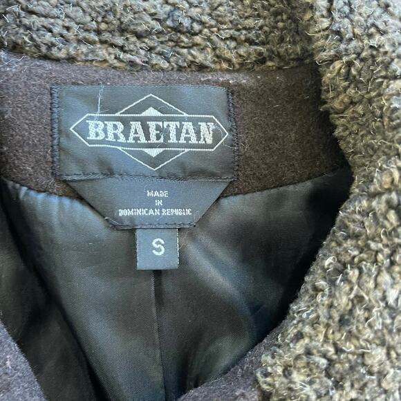 Braeton Small Wool Jacket Sherpa Collar Cuffs Western Mountains Fuzzy Chore Work - Picture 5 of 6
